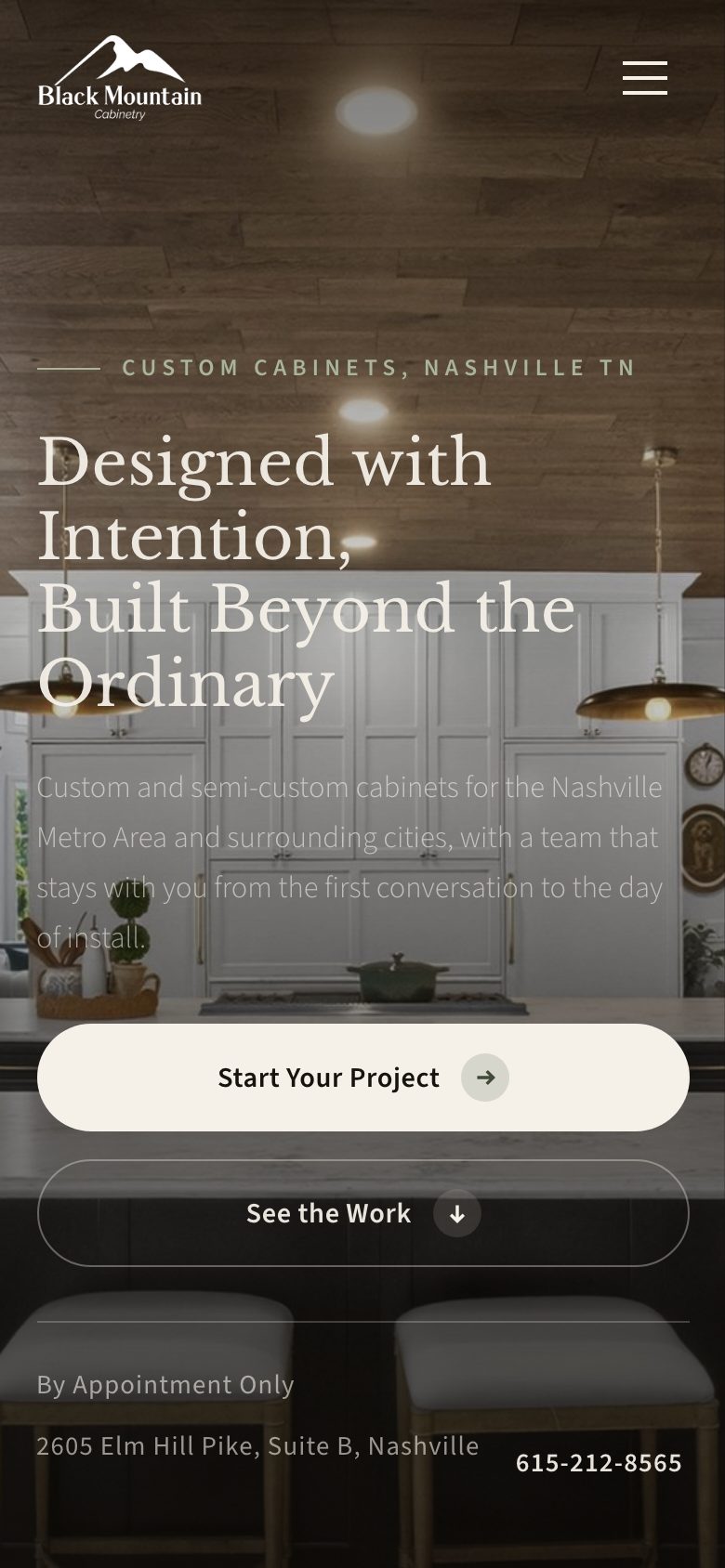 The new homepage on a phone